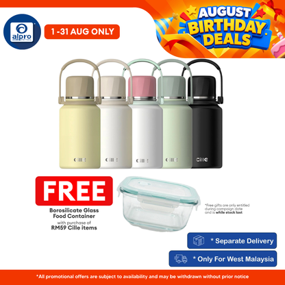Cille Premium 316 Stainless Steel Insulated Thermos Flask with Straw & Direct Drink Mouth 900mL (XB-25148-900) Cille