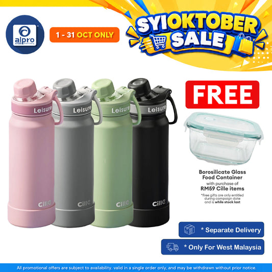 Cille Stainless Steel Flask Coaster Base & Rotating Lid Integrated Holder 830mL (XB-25154-830) | Sporty & School Design