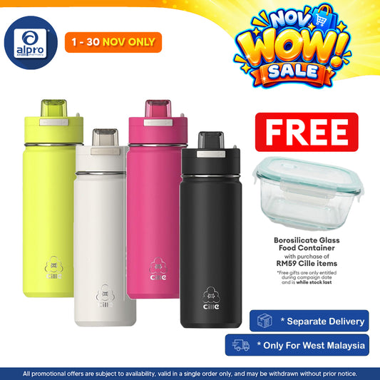 Cille 314 Stainless Steel Tumbler 600mL (XB-25101-600) | Leak-Proof with Straw & Direct Drinking
