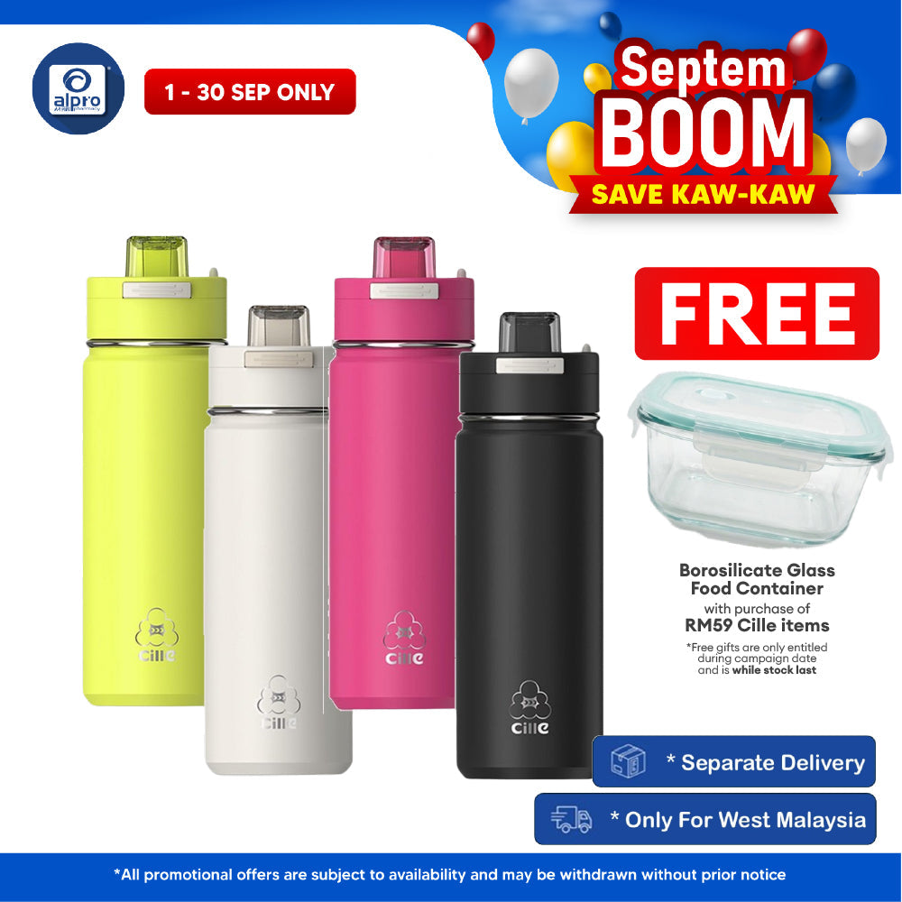 Cille 314 Stainless Steel Tumbler 600mL (XB-25101-600) | Leak-Proof with Straw & Direct Drinking Cille