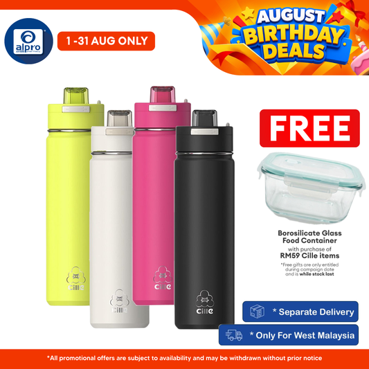 Cille 314 Stainless Steel Tumbler 720mL (XB-25101-720) | Leak-Proof with Straw & Direct Drinking Cille