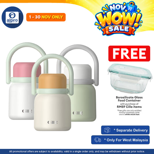 Cille Thermal Food Jar Insulated Stainless Steel 930mL (XB-25169) | Leak-Proof & Vacuum Insulated Food Jar