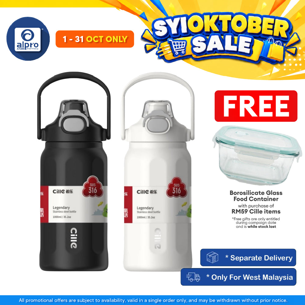 Cille 316 Stainless Steel Thermal Bottle 1000mL (XB-25161-1.0) | Leak-Proof & One Click Open Cap