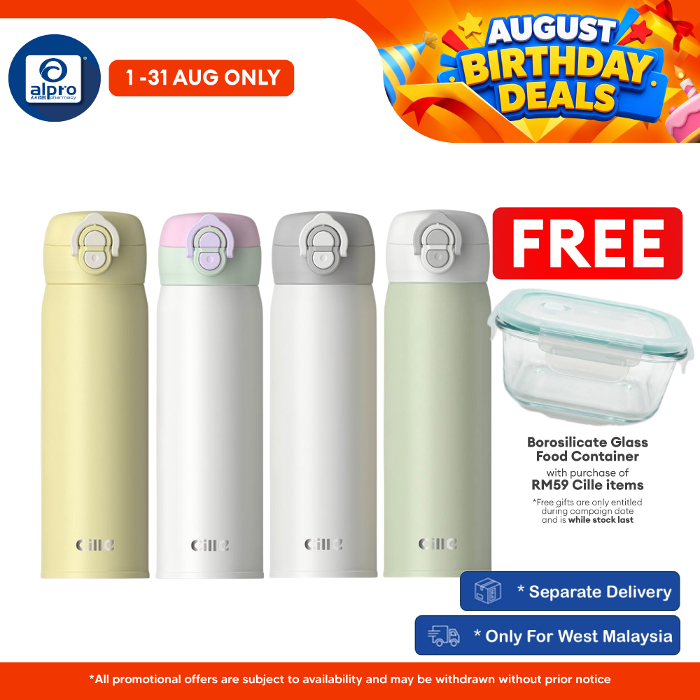Cille 316 Stainless Steel Water Bottle Leakproof 480mL (XB-25135-480) | Simple & Aesthetic Design Cille