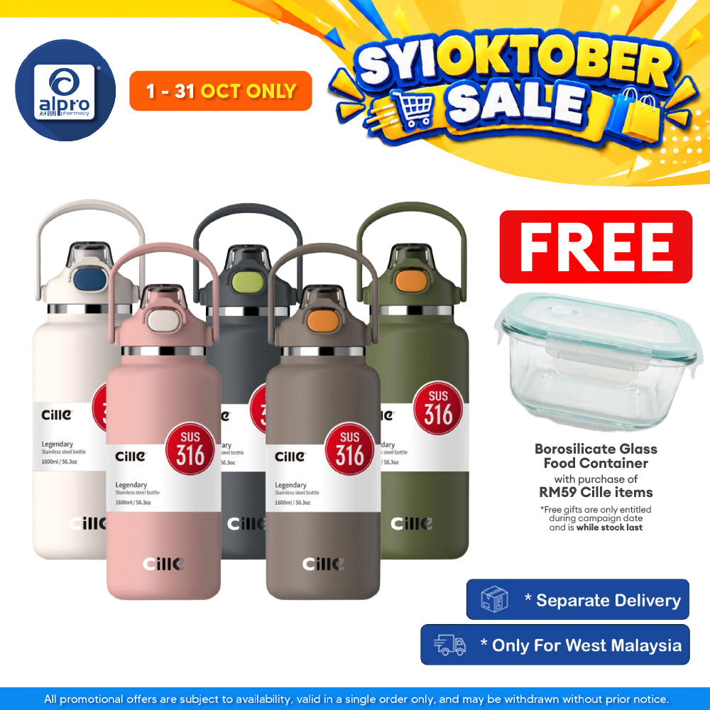 Cille 316 Stainless Steel Tumbler Flask Water Bottle Hot Cold 1.6L (XB-22139) | Classic Minimalist Design