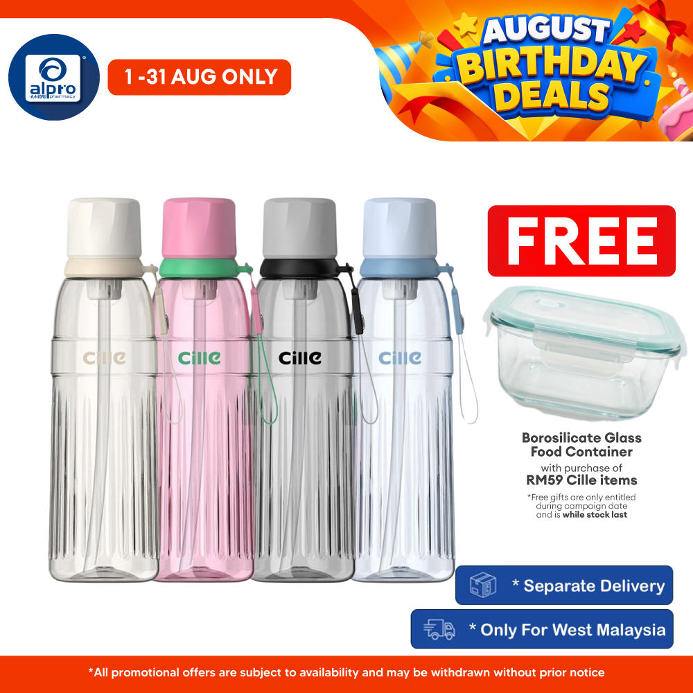 Cille Tritan Sport Bottle Sip with Straw & Leak-Proof 720mL (XL-2523) | Durable BPA Material with Straw Cille