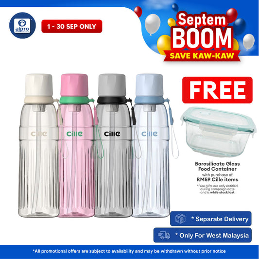 Cille Tritan Sport Bottle Sip with Straw & Leak-Proof 720mL (XL-2523) | Durable BPA Material with Straw Cille