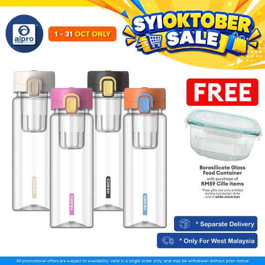 Cille Tritan Bottle with Magnetic Infuser & Leak-Proof Lid BPA Free 780mL (XL-2520-780) | Leak-Proof & Durable Body