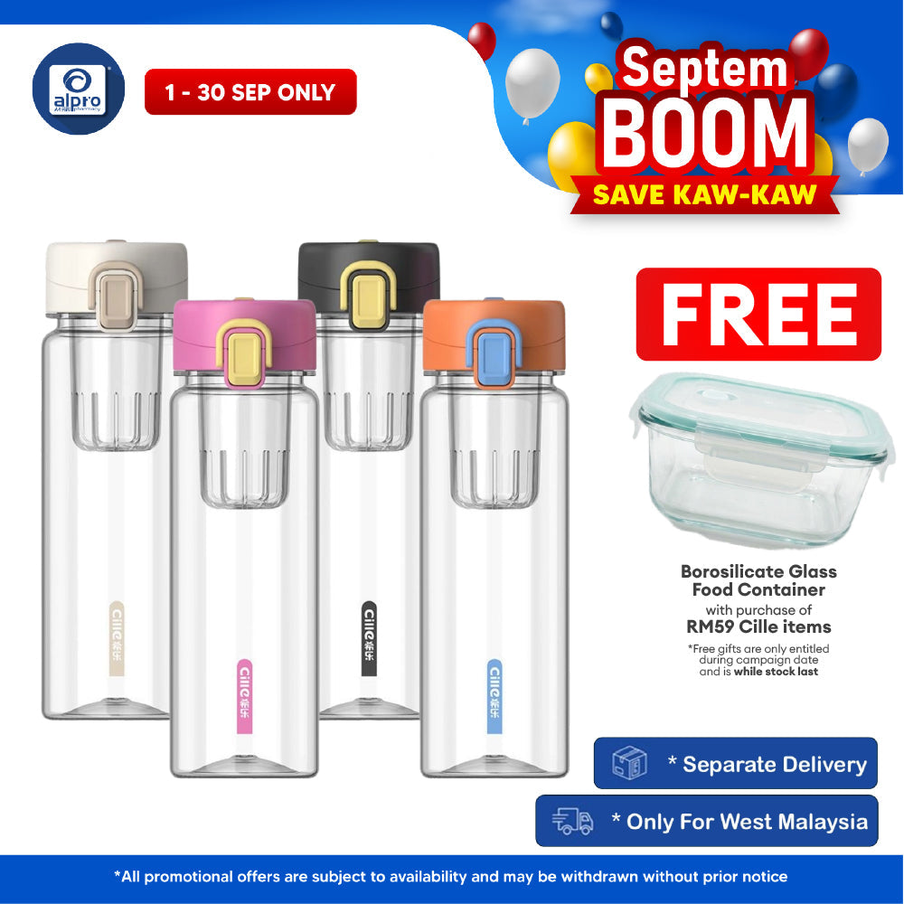 Cille Tritan Bottle with Magnetic Infuser & Leak-Proof Lid BPA Free 780mL (XL-2520-780) | Leak-Proof & Durable Body Cille