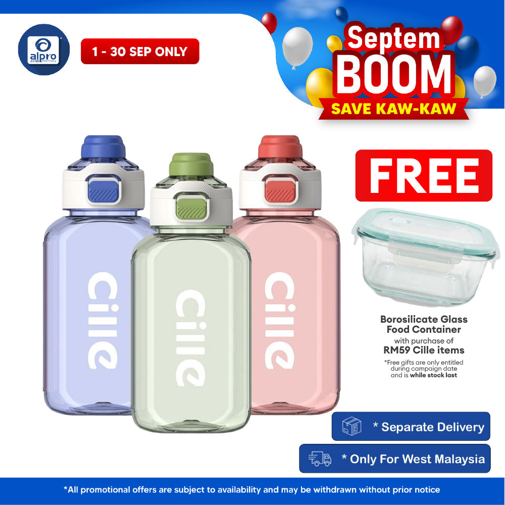 Cille Large Volume Tritan Bottle with Lock 1.15L (XL-2508) | Durable Body & Watertight Lockable Cap Cille