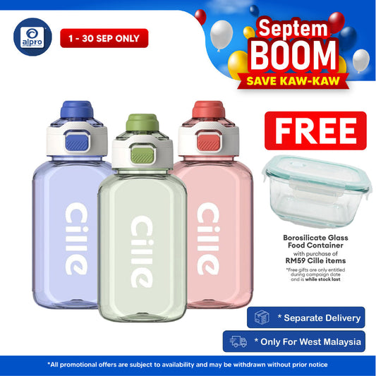 Cille Large Volume Tritan Bottle with Lock 1.15L (XL-2508) | Durable Body & Watertight Lockable Cap Cille