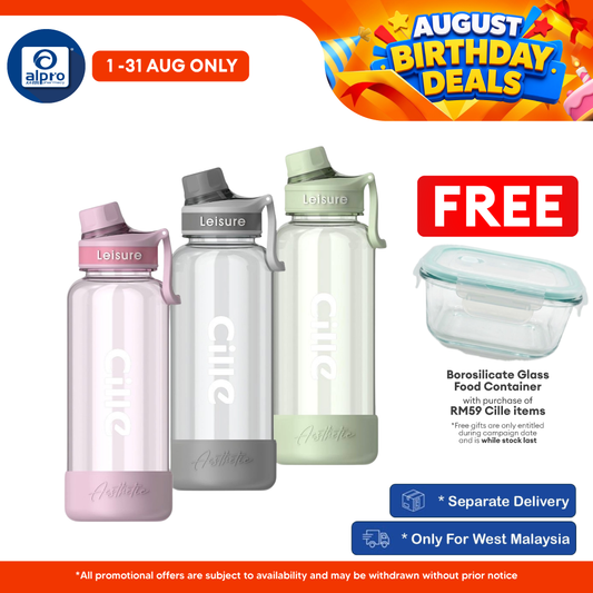 Cille Tritan BPA-Free Water Bottle Large Volume 1000mL (XL-2519-1.0) | BPA Free & Lightweight Body Cille