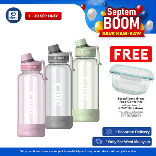 Cille Tritan BPA-Free Water Bottle Large Volume 1000mL (XL-2519-1.0) | BPA Free & Lightweight Body Cille
