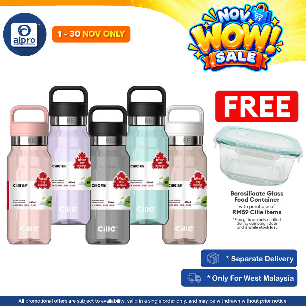 Cille Water Bottle Tritan BPA-Free with Straw 950mL (XL-2473) | Durable Bottle Design