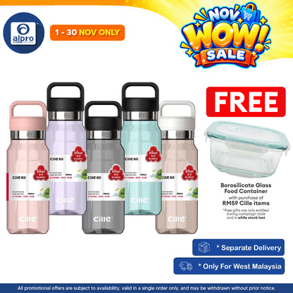 Cille Water Bottle Tritan BPA-Free with Straw 950mL (XL-2473) | Durable Bottle Design