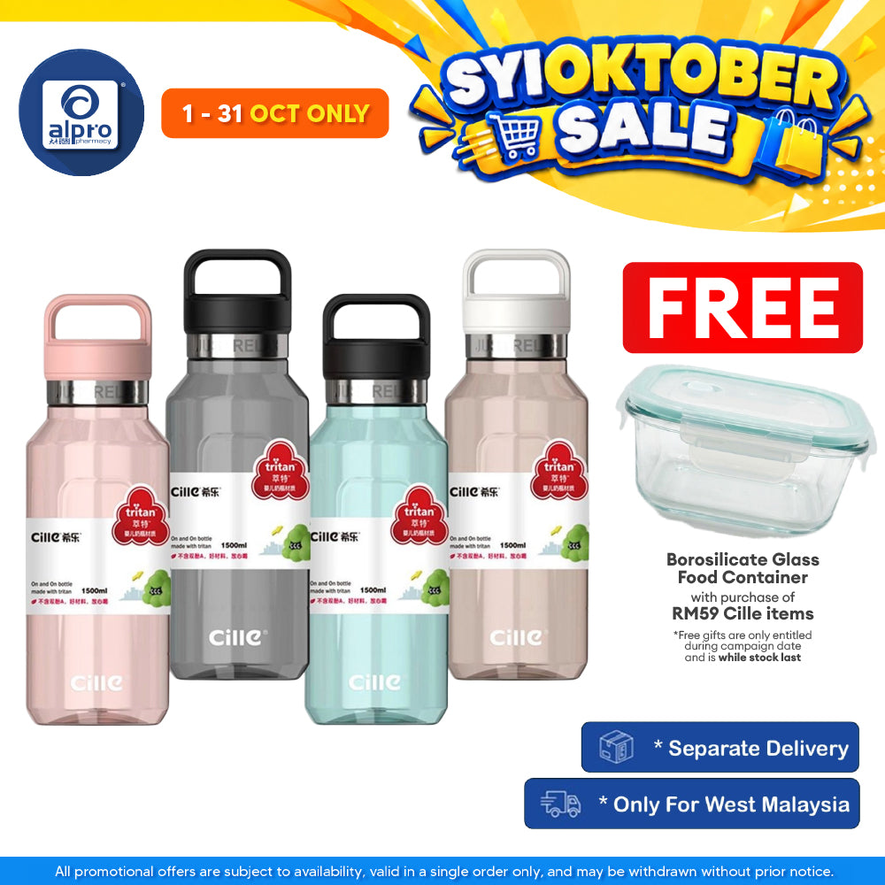 Cille Water Bottle Tritan BPA-Free with Straw 950mL (XL-2474) | Durable Bottle Design