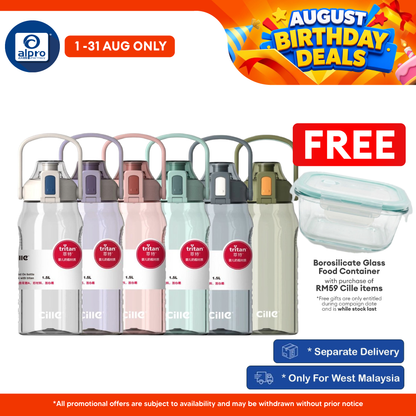 Cille Water Bottle Tritan BPA-Free Plastic with Handle 1.5L (XL-2219) | Heat-Resistant & Odour Free Cille