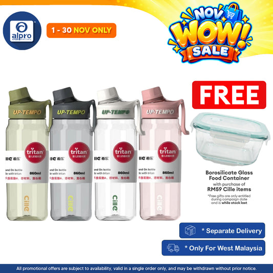 Cille Tritan BPA-Free Plastic Water Bottle 860mL (XL-2332) | BPA-Free & Highly Durable