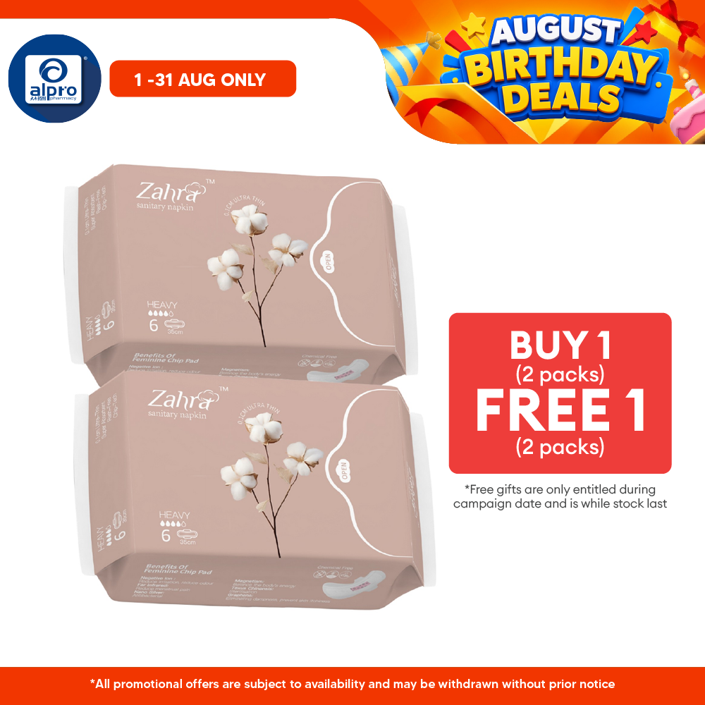 Zahra Heavy Flow Pad 350mm Combo (6s ×2packs) | Fast Absorption & Ultra-Soft ZAHRA