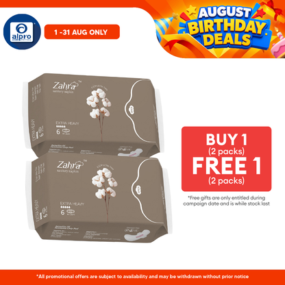 Zahra Extra Heavy Flow Pad 415mm Combo (6s ×2packs) | Fast Absorption & Ultra-Soft ZAHRA