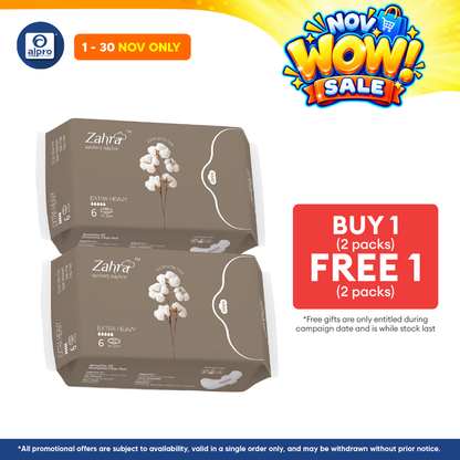 Zahra Extra Heavy Flow Pad 415mm Combo (6s ×2packs) | Fast Absorption & Ultra-Soft