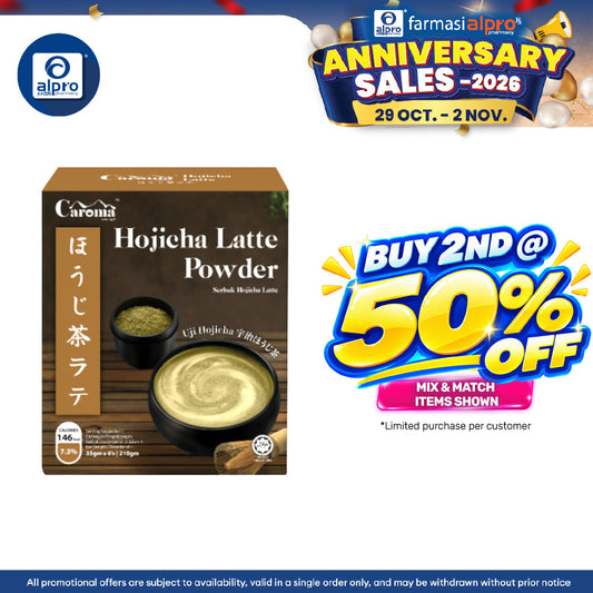 Caroma Hojicha Latte 35g ×6s | Low Caffeine Drink with Natural Sweetness