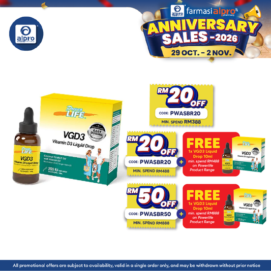 Powerlife VGD3 Vitamin D3 200 IU Liquid Drop 10ml | Practical Daily Supplement