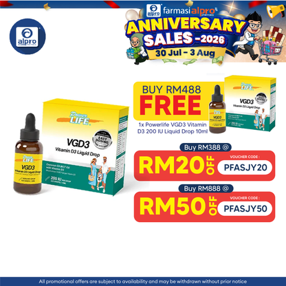 Powerlife VGD3 Vitamin D3 200 IU Liquid Drop 10ml | Practical Daily Supplement Powerlife