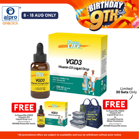 Powerlife VGD3 Vitamin D3 200 IU Liquid Drop 10ml | Practical Daily Supplement Powerlife