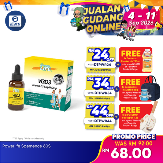 Powerlife VGD3 Vitamin D3 200 IU Liquid Drop 10ml | Practical Daily Supplement Kinohimitsu