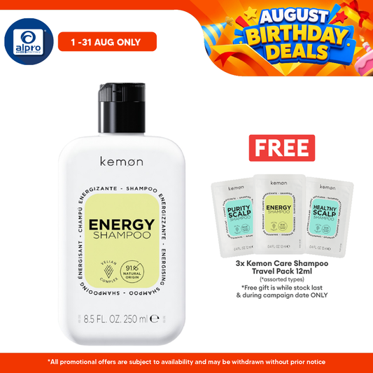 Kemon Care Energy Shampoo 250mL | Supports Healthy & Vigorous Hair Growth Kemon