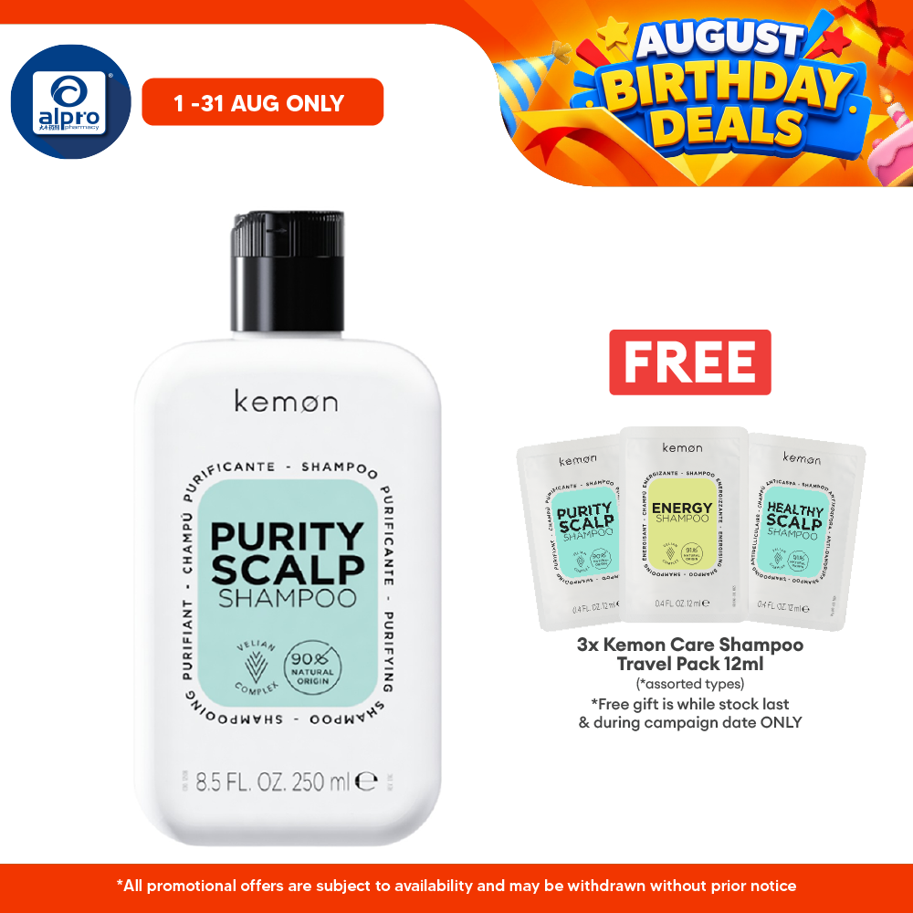 Kemon Care Purity Scalp Shampoo 250mL | Remove Excess Sebum & Impurities Kemon
