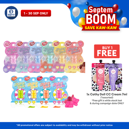 Cathy Doll Shiny Bear Lip Moist (Assorted Colours) 1.1g | Fresh & Lively Burst of Color Cathy Doll