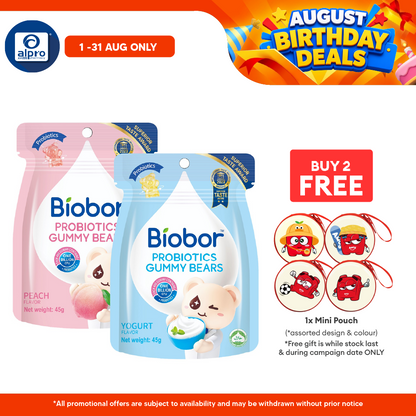 Amos Biobor Probiotic (Peach/ Original) Gummy Bear | Support Gut & Digestive Health AMOS