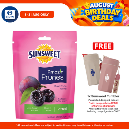Sunsweet USA Pitted Prunes 200g | Rich in Fibre & Low Glycaemic Index Sunsweet