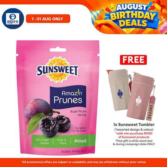 Sunsweet USA Pitted Prunes 200g | Rich in Fibre & Low Glycaemic Index Sunsweet