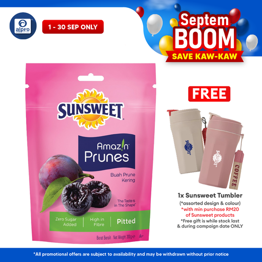 Sunsweet USA Pitted Prunes 200g | Rich in Fibre & Low Glycaemic Index Sunsweet