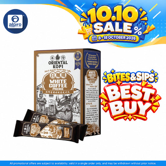 Oriental Kopi White Coffee Roasted 40g ×10s | Mellow & Aromatic, Comes with Smoky Aroma & A Hint of Bitterness