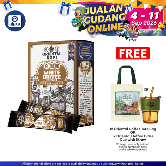 Oriental Kopi White Coffee Roasted 40g ×10s | Mellow & Aromatic, Comes with Smoky Aroma & A Hint of Bitterness Oriental Coffee