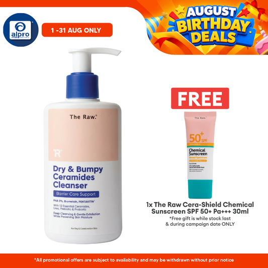 The Raw. Dry & Bumpy Ceramides Cleanser 145mL | Gentle Exfoliation & Moisturise Skin The Raw.