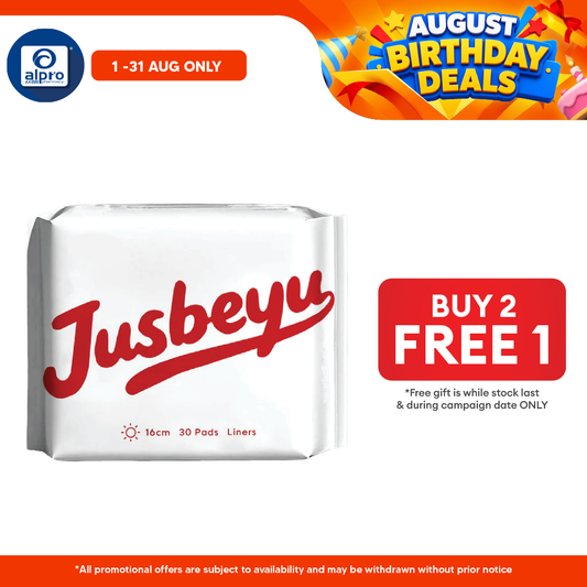 Jusbeyu Sanitary Panty Liner 160mm × 30s | Ultra-Thin & Discreet Comfort Jusbeyu