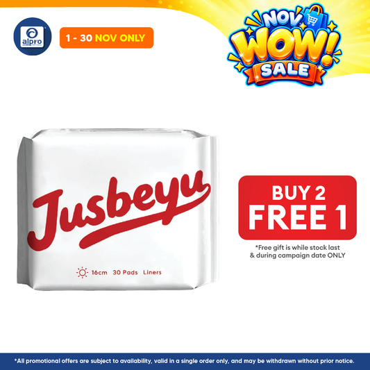 Jusbeyu Sanitary Panty Liner 160mm × 30s | Ultra-Thin & Discreet Comfort