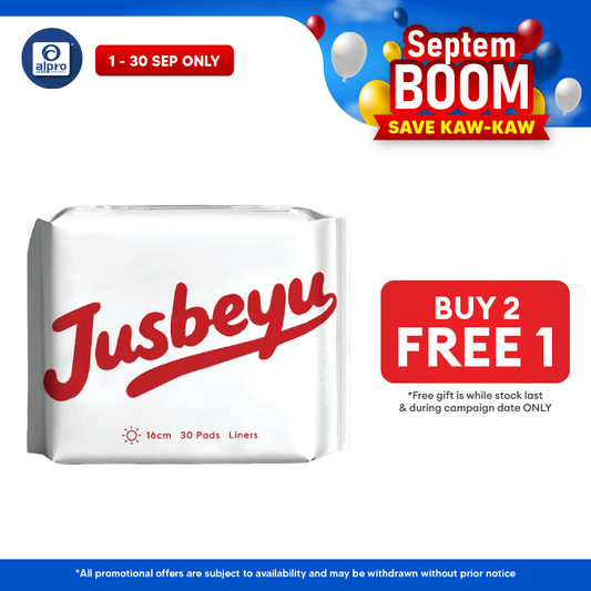 Jusbeyu Sanitary Panty Liner 160mm × 30s | Ultra-Thin & Discreet Comfort Jusbeyu