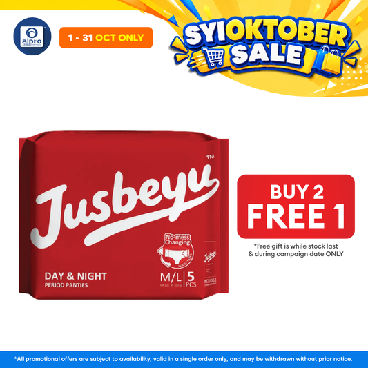 Jusbeyu Sanitary Panties M/L size ×5s | Convenient & No-Mess Changing