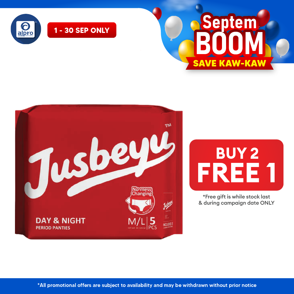 Jusbeyu Sanitary Panties M/L size ×5s | Convenient & No-Mess Changing Jusbeyu
