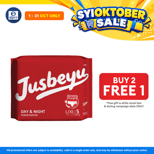 Jusbeyu Sanitary Panties L/XL size ×5s | Convenient & No-Mess Changing