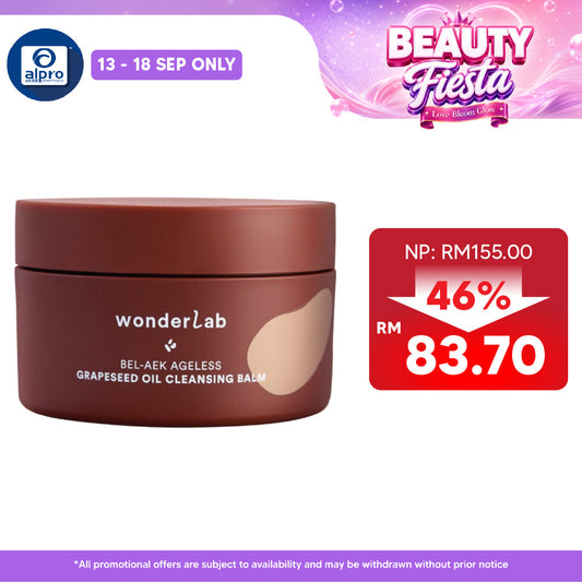 WonderLab BEL-AEK Ageless Grapeseed Oil Cleansing Balm 100mL | Low-Friction Quick Face Cleanser