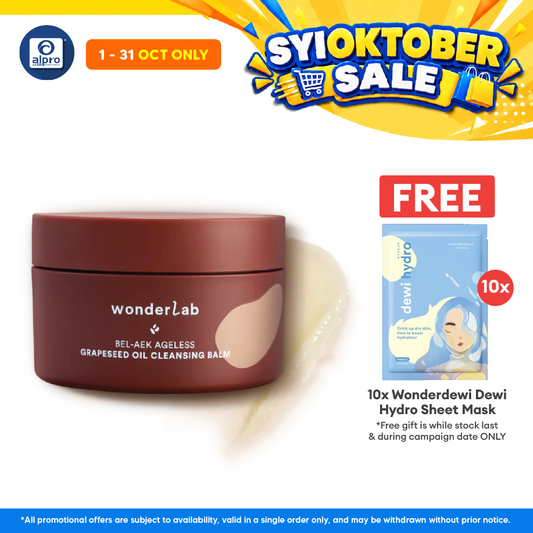 WonderLab BEL-AEK Ageless Grapeseed Oil Cleansing Balm 100mL | Low-Friction Quick Face Cleanser