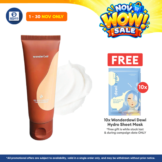 WonderLab BEL-AEK Ageless TXA Cleanser 100mL | Mochi-Like Texture for Smooth Skin