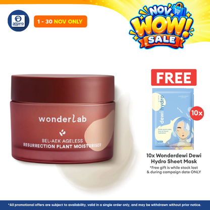 WonderLab BEL-AEK Ageless Resurrection Plant Moisturizer 50mL | Hydrating Gel Cream & Nourishes Skin